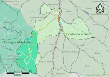 Carte en couleur présentant le(s) SAGE couvrant le territoire communal