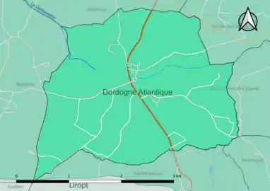 Carte en couleur présentant le(s) SAGE couvrant le territoire communal