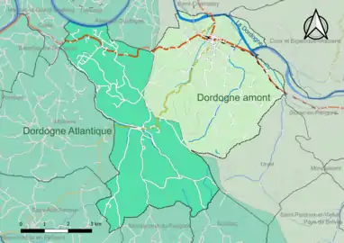 Carte en couleur présentant le(s) SAGE couvrant le territoire communal