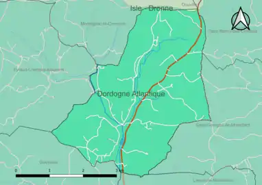 Carte en couleur présentant le(s) SAGE couvrant le territoire communal