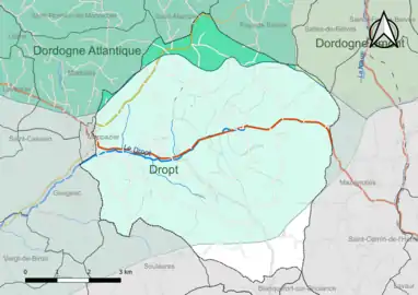 Carte en couleur présentant le(s) SAGE couvrant le territoire communal