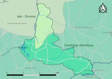 Carte en couleur présentant le(s) SAGE couvrant le territoire communal