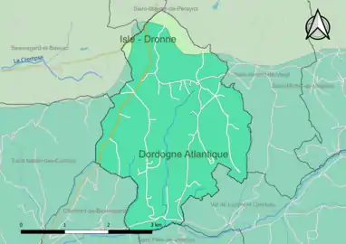 Carte en couleur présentant le(s) SAGE couvrant le territoire communal