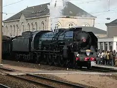 Locomotive 241P17 en gare de Dole pour les journées du patrimoine.
