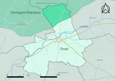 Carte en couleur présentant le(s) SAGE couvrant le territoire communal