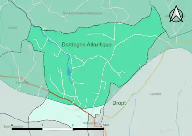 Carte en couleur présentant le(s) SAGE couvrant le territoire communal