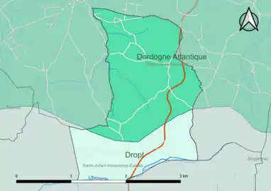 Carte en couleur présentant le(s) SAGE couvrant le territoire communal