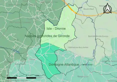 Carte en couleur présentant le(s) SAGE couvrant le territoire communal