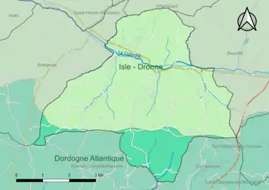 Carte en couleur présentant le(s) SAGE couvrant le territoire communal