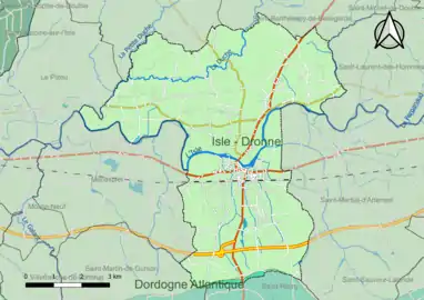 Carte en couleur présentant le(s) SAGE couvrant le territoire communal