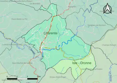 Carte en couleur présentant le(s) SAGE couvrant le territoire communal