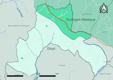 Carte en couleur présentant le(s) SAGE couvrant le territoire communal