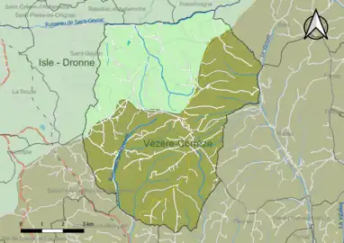 Carte en couleur présentant le(s) SAGE couvrant le territoire communal