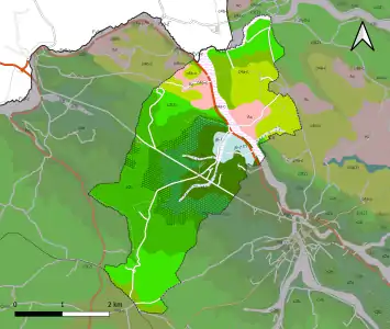 Carte géologique de Sainte-Croix-de-Mareuil.