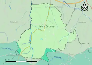 Carte en couleur présentant le(s) SAGE couvrant le territoire communal