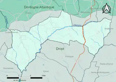 Carte en couleur présentant le(s) SAGE couvrant le territoire communal