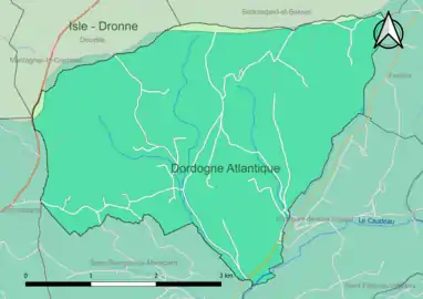 Carte en couleur présentant le(s) SAGE couvrant le territoire communal