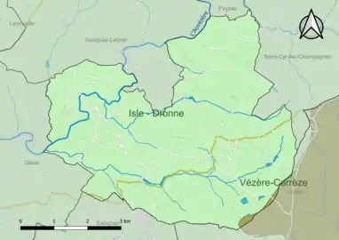 Carte en couleur présentant le(s) SAGE couvrant le territoire communal