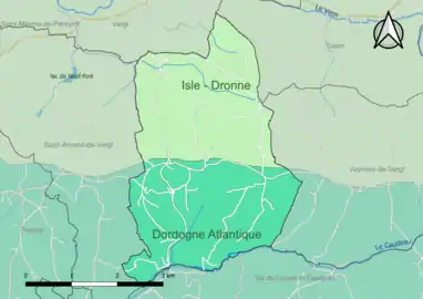 Carte en couleur présentant le(s) SAGE couvrant le territoire communal