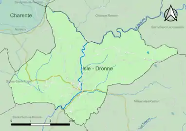 Carte en couleur présentant le(s) SAGE couvrant le territoire communal