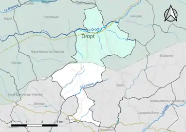 Carte en couleur présentant le(s) SAGE couvrant le territoire communal