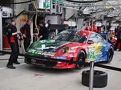 Porsche 911 GT3 RSR (997) aux 24 Heures du Mans 2011.