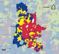 Candidat arrivé en tête au 1er tour par commune.  Emmanuel MacronMarine Le PenJean-Luc MélenchonÉric ZemmourYannick JadotFabien RousselDeux à égalité