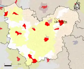 Localisation de l'aire d'attraction des Andelys dans le département de l'Eure.