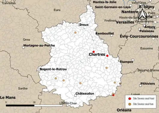 Carte des communes avec sites Seveso