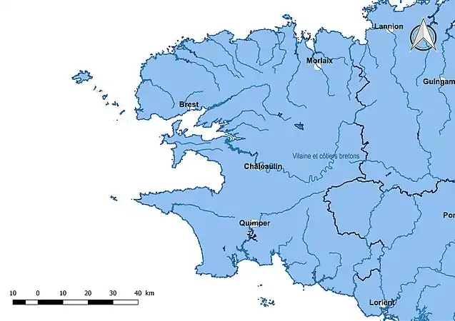 La Finistère est entièrement dans le sous-bassin Vilaine et côtiers bretons.