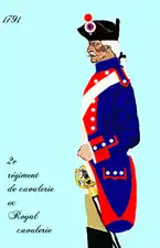 2e régiment de cavalerie à partir de 1791