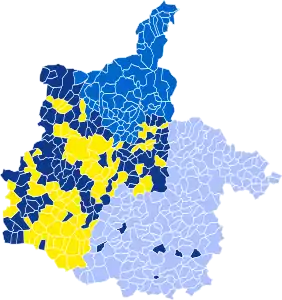 Nuance politique des candidats arrivés en tête dans chaque commune au 2e tour.