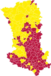 Nuance politique des candidats arrivés en tête dans chaque commune au 2e tour.