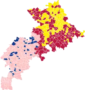 Nuance politique des candidats arrivés en tête dans chaque commune au 2e tour.