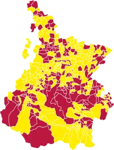 Nuance politique des candidats arrivés en tête dans chaque commune au 2e tour.