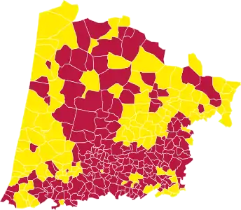 Nuance politique des candidats arrivés en tête dans chaque commune au 2e tour.