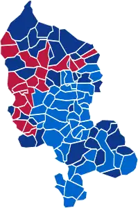 Nuance politique des candidats arrivés en tête dans chaque commune au 2e tour.