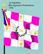 Drapeau du 2e bataillon du 30e régiment d'infanterie de ligne de 1791 à 1793