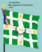 Drapeau du 2e bataillon du 102e régiment d'infanterie de ligne de 1791 à 1793