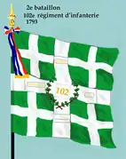 Drapeau du 2e bataillon du 102e régiment d'infanterie de ligne de 1793 à 1804