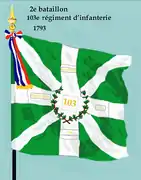 Drapeau du 2e bataillon du 103e régiment d'infanterie de ligne de 1793 à 1804