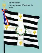 Drapeau du 2e bataillon du 10e régiment d'infanterie de ligne de 1791 à 1793