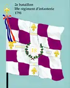 Drapeau du 2e bataillon du 18e régiment d'infanterie de ligne de 1791 à 1793