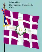 Drapeau du 2e bataillon du 19e régiment d'infanterie de ligne de 1793 à 1804