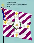 Drapeau du 2e bataillon du 21e régiment d'infanterie de ligne de 1791 à 1793