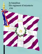 Drapeau du 2e bataillon du 21e régiment d'infanterie de ligne de 1793 à 1804