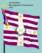 Drapeau du 2e bataillon du 22e régiment d'infanterie de ligne de 1791 à 1793