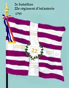 Drapeau du 2e bataillon du 22e régiment d'infanterie de ligne de 1793 à 1804