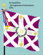 Drapeau du 2e bataillon du 23e régiment d'infanterie de ligne de 1791 à 1793