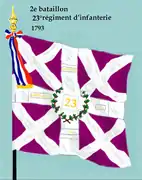 Drapeau du 2e bataillon du 23e régiment d'infanterie de ligne de 1793 à 1804